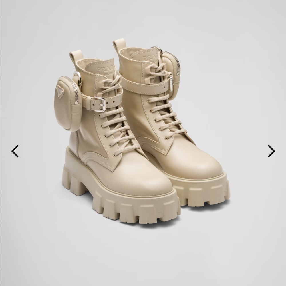 Prada leather monolith boot